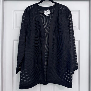 Magali Evenings Black Silk Beaded Jacket 16W Vintage